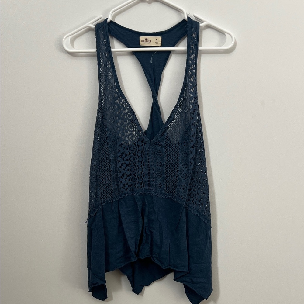 Hollister Navy Lace Tank Top